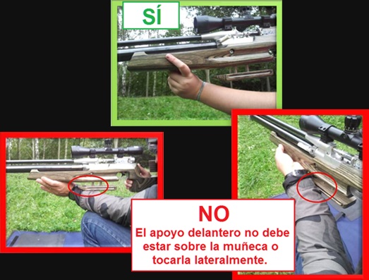 Sujección delantera posición de rodillas Field Target